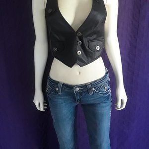 *NWOT* Black Vegan Leather Vest